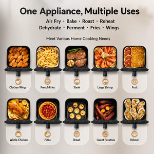 Friteuse à air haute capacité avec fenêtre de cuisson visible, multifonctionnelle, à écran tactile, pour la cuisine domestique - Product Image 5