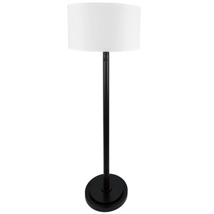 Lampes de sol modernes minimalistes pour hôtel, bronze foncé, abat-jour en lin blanc, source lumineuse LED, corps en fer, base E26, certifiées ETL pour bureau - Product Image 1