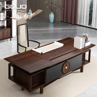 Élégant bureau exécutif moderne haut de gamme en ébène massif de style chinois grand bureau du président assemblage facile et durable