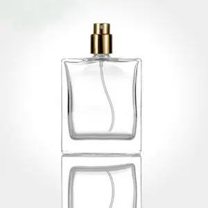 Free Sample Wholesale Wholesale 30ml 50ml 100ml Clear Square Custom Spray Refillable Luxury Empty Glass Perfume Bottle