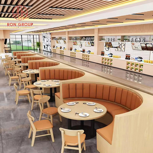 Conjunto de Mesa y Sillas Curvas Minimalistas de Madera Maciza con Tapicería de Cuero <span class=keywords><strong>para</strong></span> Cafetería, Hotel, <span class=keywords><strong>Muebles</strong></span> Comerciales - Product Image 2