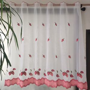 Cortina de <span class=keywords><strong>Cocina</strong></span> Corta con Bordado de Frutas, Estilo Europeo, con Bolsillo para Barra, Económica y Bonita, Fabricada en China para <span class=keywords><strong>Amazon</strong></span> - Product Image 1