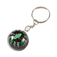 Mini boussole à bille porte-clés portable, étanche et lumineuse, boussole de survie EDC pour le camping, la randonnée et le trekking