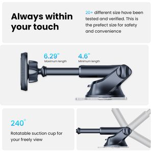Soporte Magnético para Teléfono Móvil con Ventosa para Tablero de Auto, Altura Ajustable, Rotación de 360 Grados, Mini Universal - Product Image 3