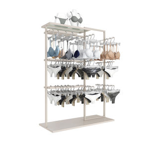 Présentoir de Sol en Métal Peint pour Grandes Marques de Soutiens-Gorge, Meuble de Magasin de Lingerie Doré - Product Image 1