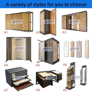 360 °   Présentoir rotatif extractible pour échantillons de revêtements de sol en bois, panneaux muraux en marbre et dalles de <span class=keywords><strong>vinyle</strong></span> en showroom, gain de place - Product Image 6