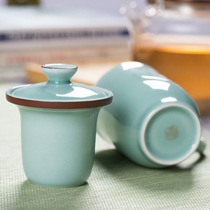 Tazza da Tè in Porcellana Celadon con Coperchio 9oz Elegante Set da Tè Cinese Kung Fu per Casa Ufficio Regalo - Product Image 5
