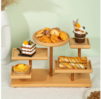 Présentoir à gâteaux en bambou à 3 niveaux personnalisé, ensemble de présentation de desserts en bois, tour à cupcakes, buffet, gâteaux de mariage, rehausseurs alimentaires, outils à gâteaux