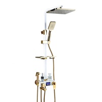Ensemble de douche mural robinet en laiton Robinets de salle de bain kits en laiton de luxe pluie pluie ensemble de douche mitigeur ensemble de robinet mitigeur de douche numérique