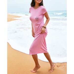 Vestido holgado <span class=keywords><strong>de</strong></span> manga corta y cuello redondo para <span class=keywords><strong>mujer</strong></span> <span class=keywords><strong>de</strong></span> talla grande personalizado, vestidos elegantes hasta el suelo negros para <span class=keywords><strong>mujer</strong></span>, <span class=keywords><strong>blusa</strong></span> para niña - Product Image 6