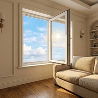 Ventanas Francesas Modernas de Aluminio con Doble Acristalamiento, Vidrio Templado Low-E, Aislamiento Térmico, Calificadas por Energy Star para Apartamentos
