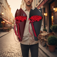 Bouquet de fleurs éternelles préservées, cadeau pour la Saint-Valentin, mariage, anniversaire, remise de diplôme, rose faite à la main