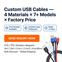 Cable de Sincronización de Datos USB-C a Tipo-C de Carga Rápida PD de 20W, Material TPE, Marca OEM, Personalizado al por Mayor para Teléfonos Móviles y Tabletas Android