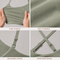 Soutien-gorge de sport Barre pour femme, col rond, dos croisé, bretelles réglables, yoga, fitness, nylon et élasthanne non toxiques, personnalisable OEM ODM, extensible dans les 4 sens