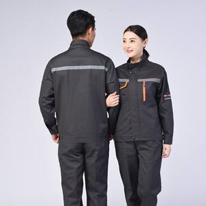 Bahar sonbahar uzun kollu yansıtıcı şerit Polyester iş tulumlar erkekler kadınlar için yol şantiye güç bakım - Product Image 4