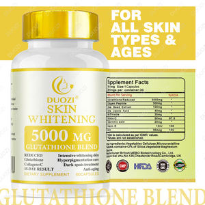 DUOZI Blanqueador de Piel, Mezcla de Glutatión 5000MG - 60 Cápsulas, Suplemento de Colágeno y Vitamina C para Manchas Oscuras y Antienvejecimiento - Product Image 3