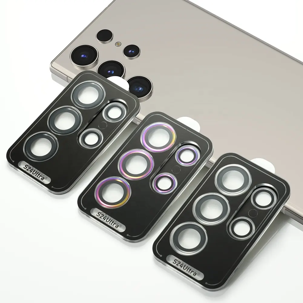 Protetor de lente de câmera de vidro temperado 3D para Samsung S23 S22 Ultra Plus S24 iPhone 14 Pro Max, filme transparente HD transparente