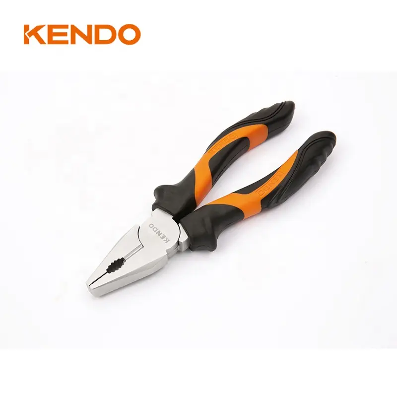KENDO 7inch/180mm CRV Pearl Nickle Plated Combination Plier Wire Cutter