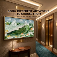 Tableau sur toile minimaliste contemporain, paysage de montagne peint à la main à l'huile, décoration murale abstraite pour chambre à coucher, œuvre d'art encadrée pour intérieur