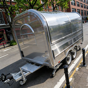 Carrito de Venta Móvil Plateado Mate Optimizado con Ruedas Dobles para Comida Callejera Urbana y Eventos - Product Image 4