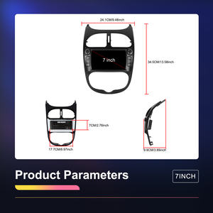 Podofo 7 ''<span class=keywords><strong>Autoradio</strong></span> 2 + 64G Sans Fil Carplay/Android Auto GPS/WiFi/BT/FM/RDS pour Peugeot <span class=keywords><strong>206</strong></span> 1998-2016/Pour Citroen C2 2004-2008 - Product Image 5
