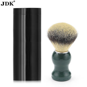 Pinceau à raser en poils synthétiques de couleur ember en mousse naturelle avec manche en acrylique, cadeau de rasage pour homme - Product Image 3