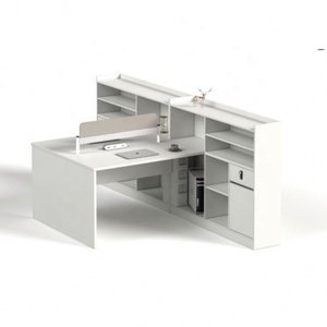 Bàn ghế văn phòng nhân viên Bộ bàn L hình dạng bàn hiện đại melamine bàn văn phòng - Product Image 1