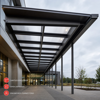 Abri de Pluie en Acier Préfabriqué, Couverture Métallique pour Entrée, Protection Extérieure Personnalisée pour Bâtiments