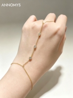 Gelang Tangan Berlian Moissanite Berkilau Perak S925 Berlapis Emas 18K Gelang Tangan Minimalis Perhiasan Mewah