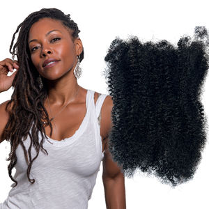 Cabello humano <span class=keywords><strong>Afro</strong></span> Kinky Cabello a granel preestirado para peinado natural/Uso diario/Aspecto natural 30 g/paquete Fácil de instalar - Product Image 2