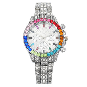 <span class=keywords><strong>Orologio</strong></span> da Polso al Quarzo da <span class=keywords><strong>Uomo</strong></span> Hip Hop Iced Out con Diamanti Colorati, di Alta Qualità, all'Ingrosso - Product Image 3