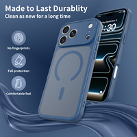 Funda Magnética Sanfeng con Protección de Lente Translúcida Azul Mate y Tacto de Piel para iPhone 18 17 16 15 14 13 Pro Max