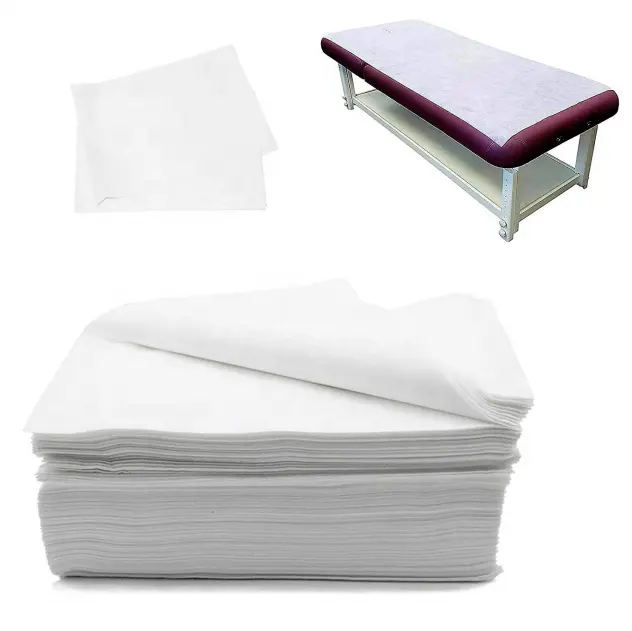 Papier Non tissé absorbant stérile, drap de lit jetable perforé, ajusté, en rouleau pour Table de Massage, pièces