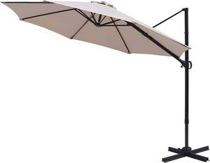 Sombrilla de <span class=keywords><strong>Patio</strong></span> Exterior en Cantilever de <span class=keywords><strong>10</strong></span> pies con Base Giratoria, Mini Roma de Aluminio para Jardín - Product Image 5