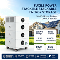 Sistem Penyimpanan Energi All-in-One Modular yang Dapat Ditumpuk, 30kWh 11KW, Inverter dan Baterai Terintegrasi, Tegangan Mppt Lebar