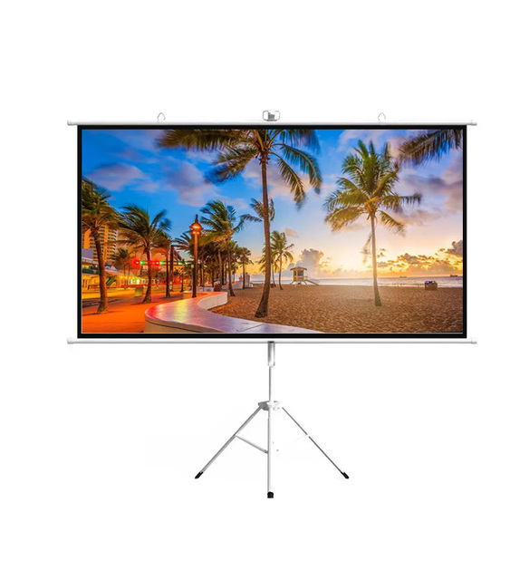 2024 Popular Projection Screen 100" 4:3 Durable Fast Fold Easy Move Portable Outdoor Indoor Projector Tripod Screen