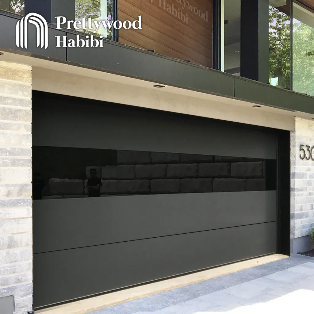 Prettwood-Panel de aluminio seccional automático, abridor eléctrico para puerta de garaje con ventanas