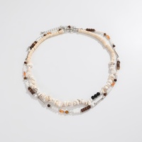 Ensemble de colliers bohèmes multicolores en pierres irrégulières, cristaux et perles en bois pour hommes, collier ras du cou vintage pour homme, accessoires de bijoux quotidiens