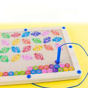 Juguetes Montessori, <span class=keywords><strong>Juego</strong></span> de Laberinto de Reconocimiento de Números y Letras de Doble Cara, Tablero de Clasificación de Colores y Conteo, Juguetes de Madera para Niños - Product Image 2