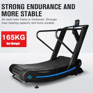 Wholesale Commercial Fitness Self-generated Wooden Curved Treadmill Unpowered Manual Woodway Mechanical Curve Treadmill For Sale