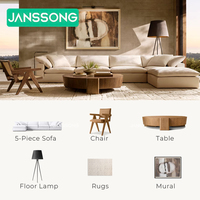 Sofá Cama de Lujo para Sala de Estar Residencial, Sofá Cama para Edificio de Oficinas, Mesa de Centro, Sofá Cama para Sala de Estar de Villa y Conjuntos de Sofás para Vestíbulo de Hotel