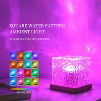 Projecteur d'ondulation de l'eau 3/16 couleurs lampe acrylique flamme décoration de la maison salon coucher de soleil lumières luminosité variable rotatif
