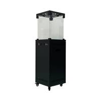 Brasero carré à gaz extérieur avec vitre de visualisation, brûleur en acier inoxydable 11KW GPL Propane pour jardin et terrasse, usage chauffant