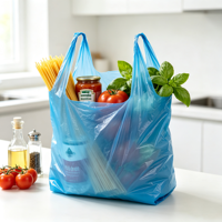Sacs de courses en plastique personnalisés de 30, 60 et 90 litres avec poignées pour supermarchés et épiceries, emballage en gros