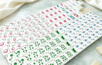Juego de Mahjong Americano de Acrílico Multicapa Verde Esmeralda Mate de Alta Calidad para Mujer, con Patrón Grabado Personalizado, de Funky Trade