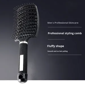 Peigne lissant rouge à prix d'usine en gros, peigne de massage pour coiffure pour hommes et femmes, peigne portable en crin de sanglier - Product Image 1