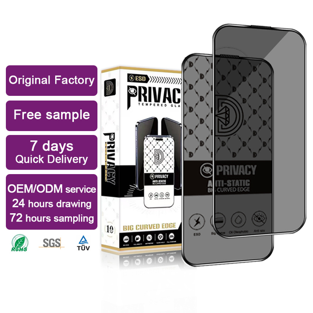 High Quality Full Coverage Anti-Peeping Tempered Glass Screen Protector for iPhone Series/15 Pro Max Direct Order Mobile Phone
