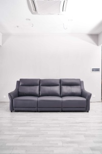 Sofá Reclinable Eléctrico <span class=keywords><strong>Roma</strong></span> de Tres Plazas con Chaise Longue, Cuero Genuino, Moderno, Minimalista, de Lujo, para Sala de Estar - Product Image 2