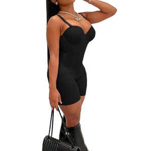 Nouvelle Combinaison-short sexy pour femme à bretelles, décolleté plongeant, taille haute, amincissante et tendance - Product Image 2