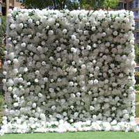 GJ-WA824 en gros fleurs mur mariage décor 3d mur de fleurs artificielles retrousser toile de fond simulation mur végétal